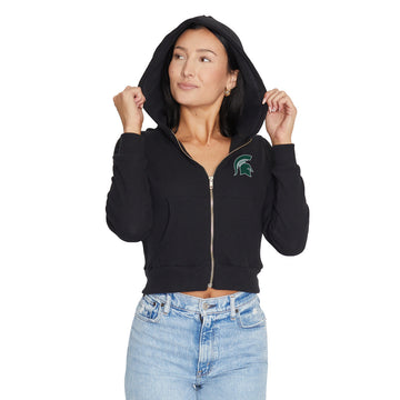 Michigan State Waffle Knit Zip Up Hoodie