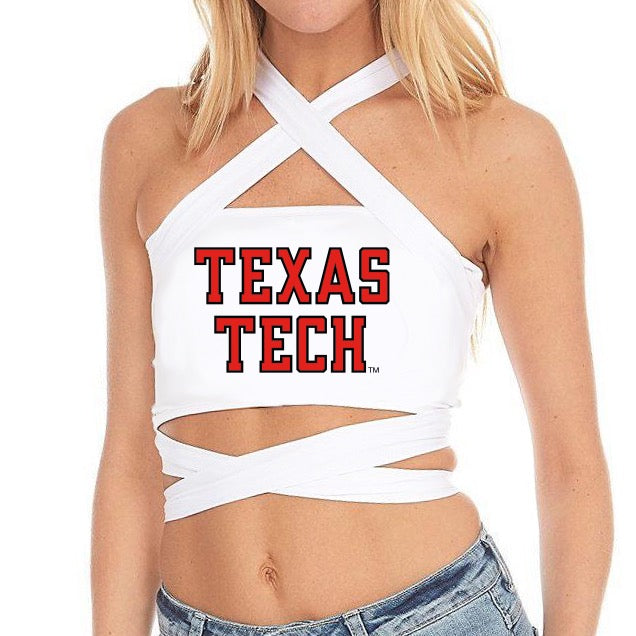 Texas Tech White Multi Way Bandeau Top