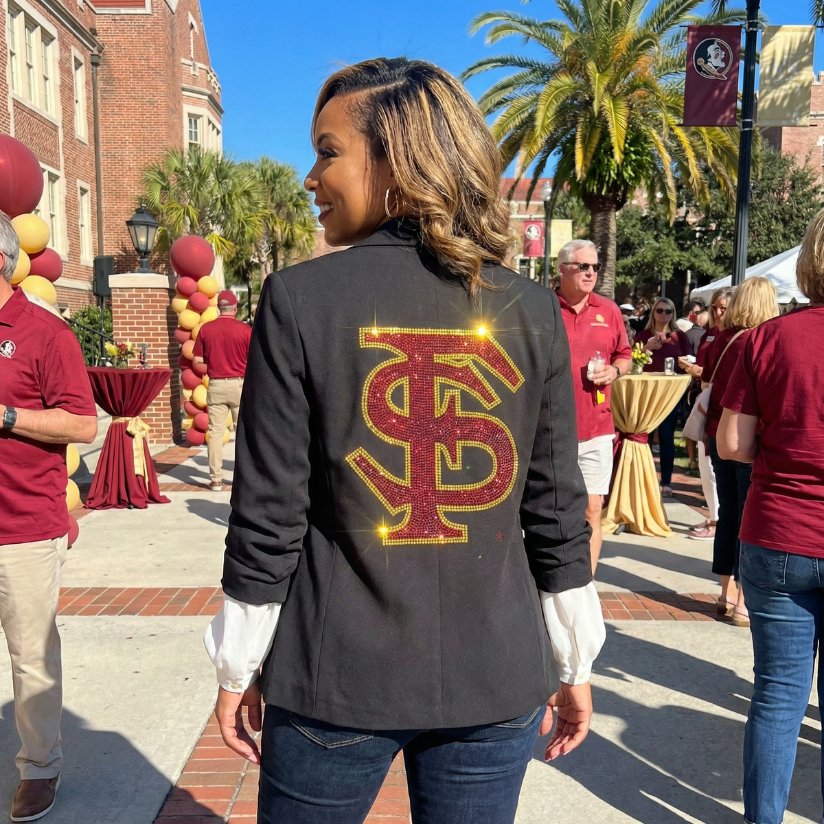 Florida State FS Black Ruched Blazer