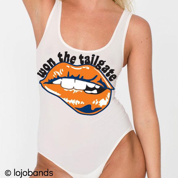 Won the Tailgate Lips Bodysuit