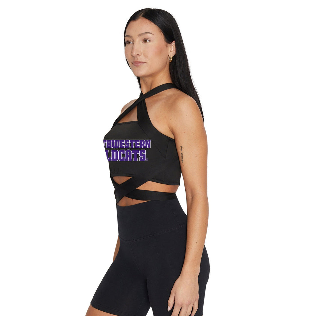 Northwestern Wildcats Black Multi Way Bandeau Top