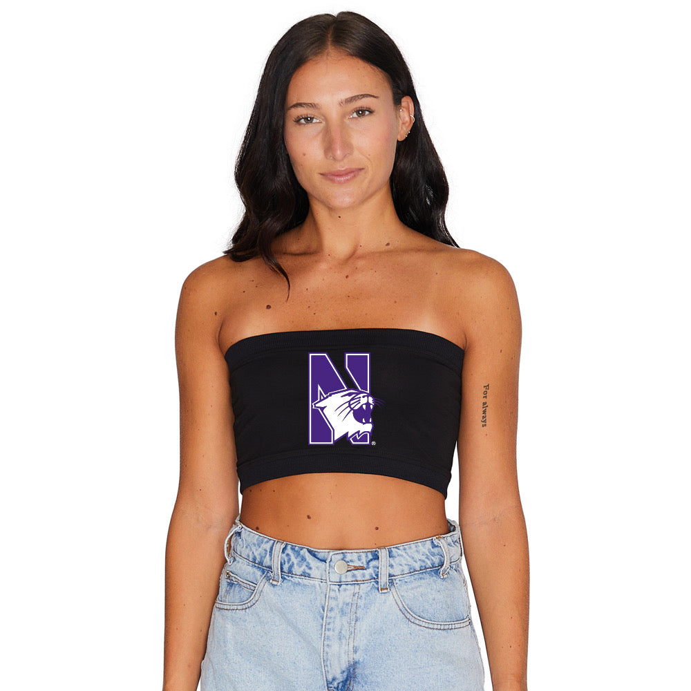 Northwestern Wildcats Black Bandeau Top
