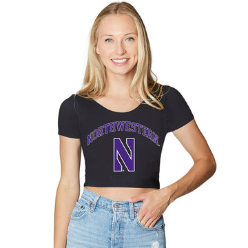 Northwestern Wildcats Black Babydoll Tee
