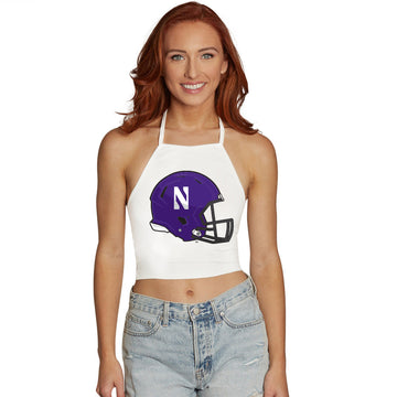 Northwestern Wildcats White Halter Top