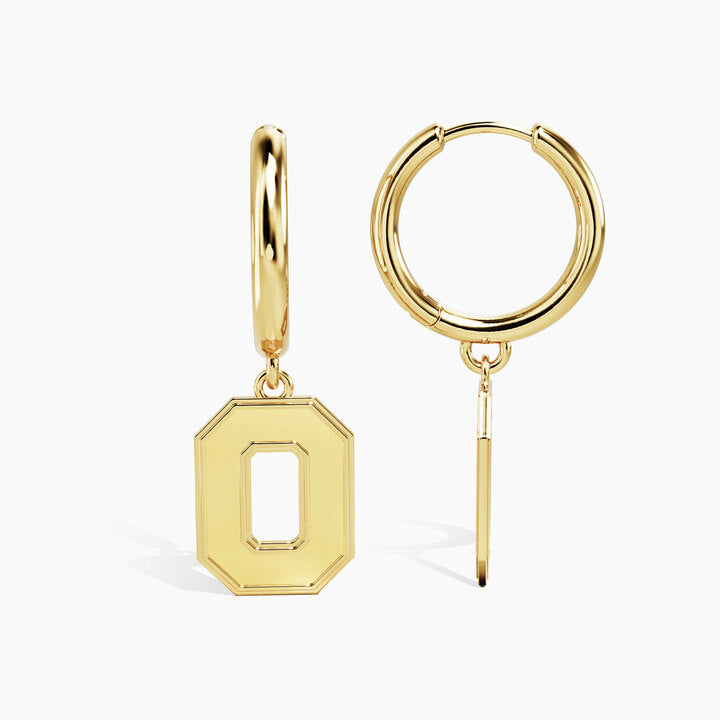 Ohio State Block O Huggie Hoops - Gold Finish