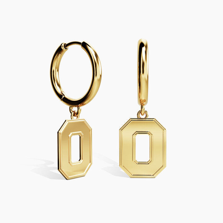 Ohio State Block O Huggie Hoops - Gold Finish