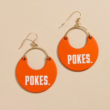 Orange Oklahoma State University Pokes Nina Leather Hoop Earrings