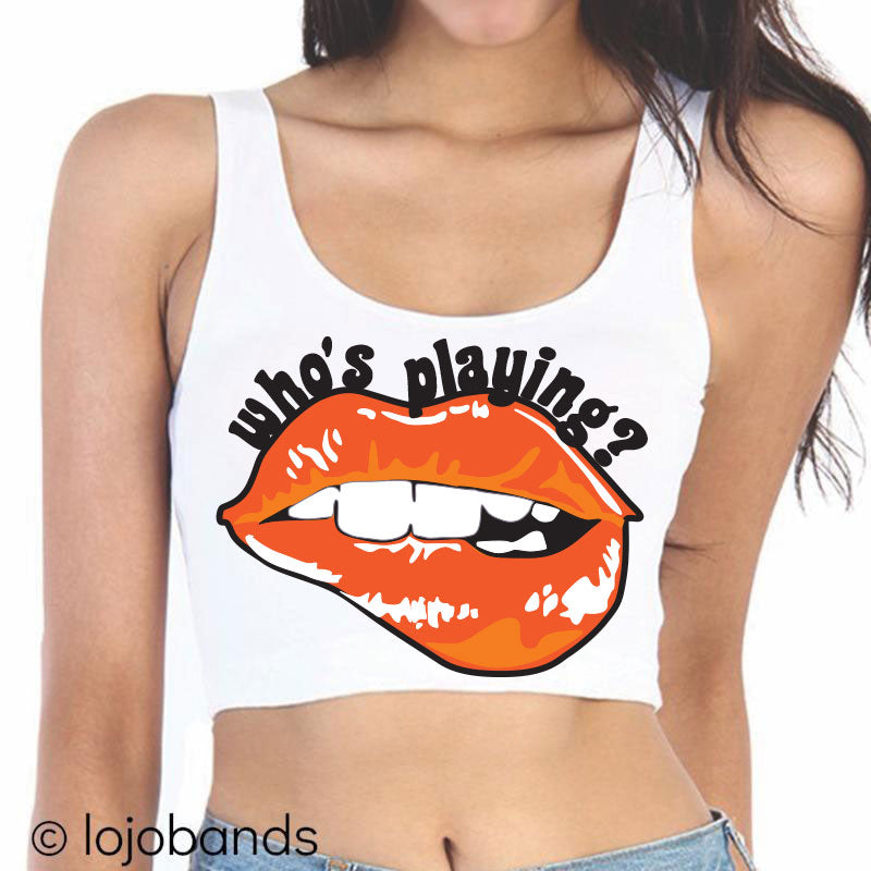 Who's Playing? Lips Crop Tank Top