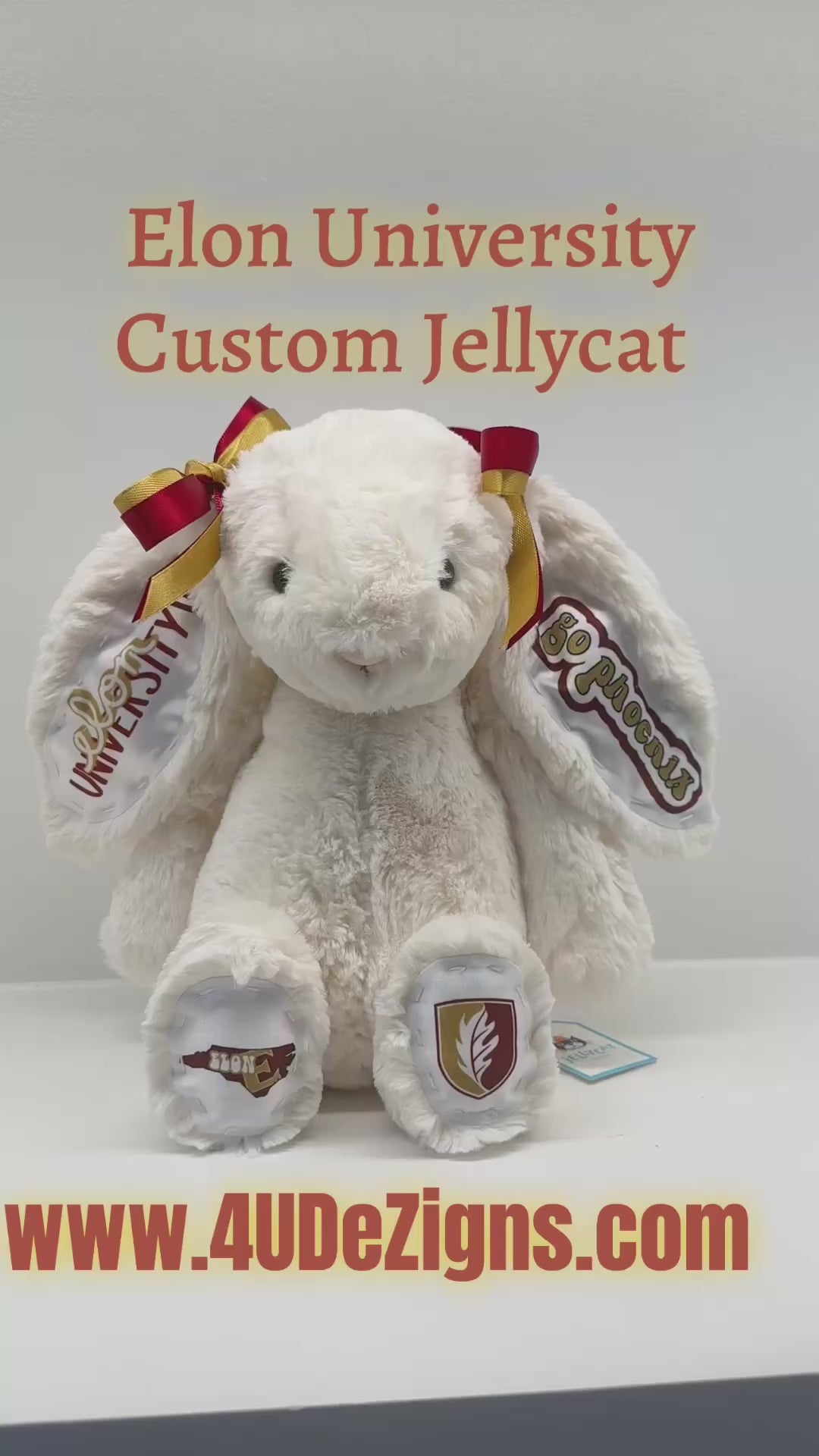 Elon University Custom College Jellycat Bashful Bunny
