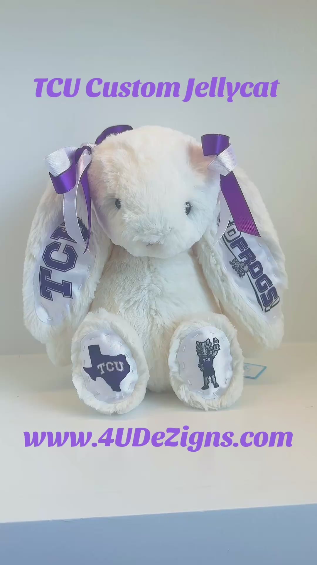Texas Christian University (TCU) Custom College Jellycat Bashful Bunny