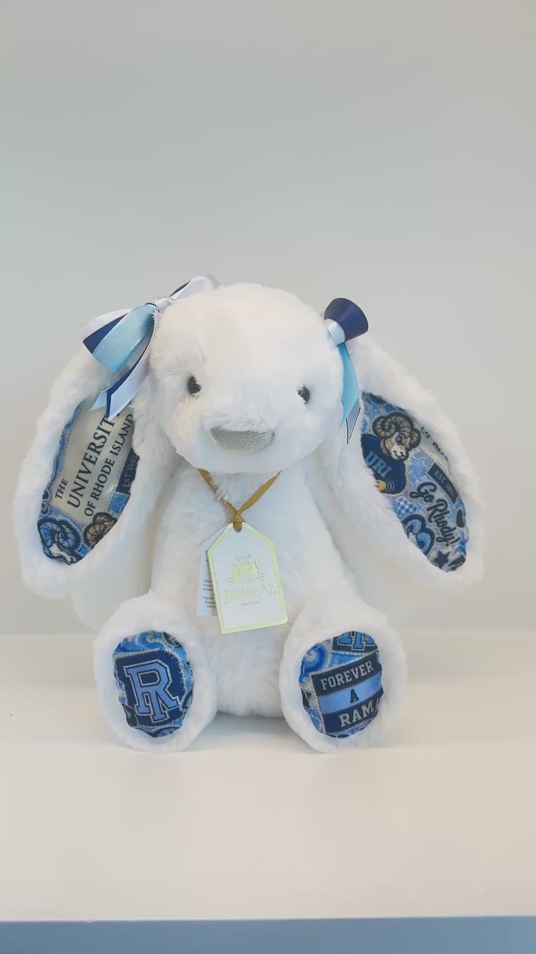 University of Rhode Island (URI) Fully Custom College Jellycat Bunny