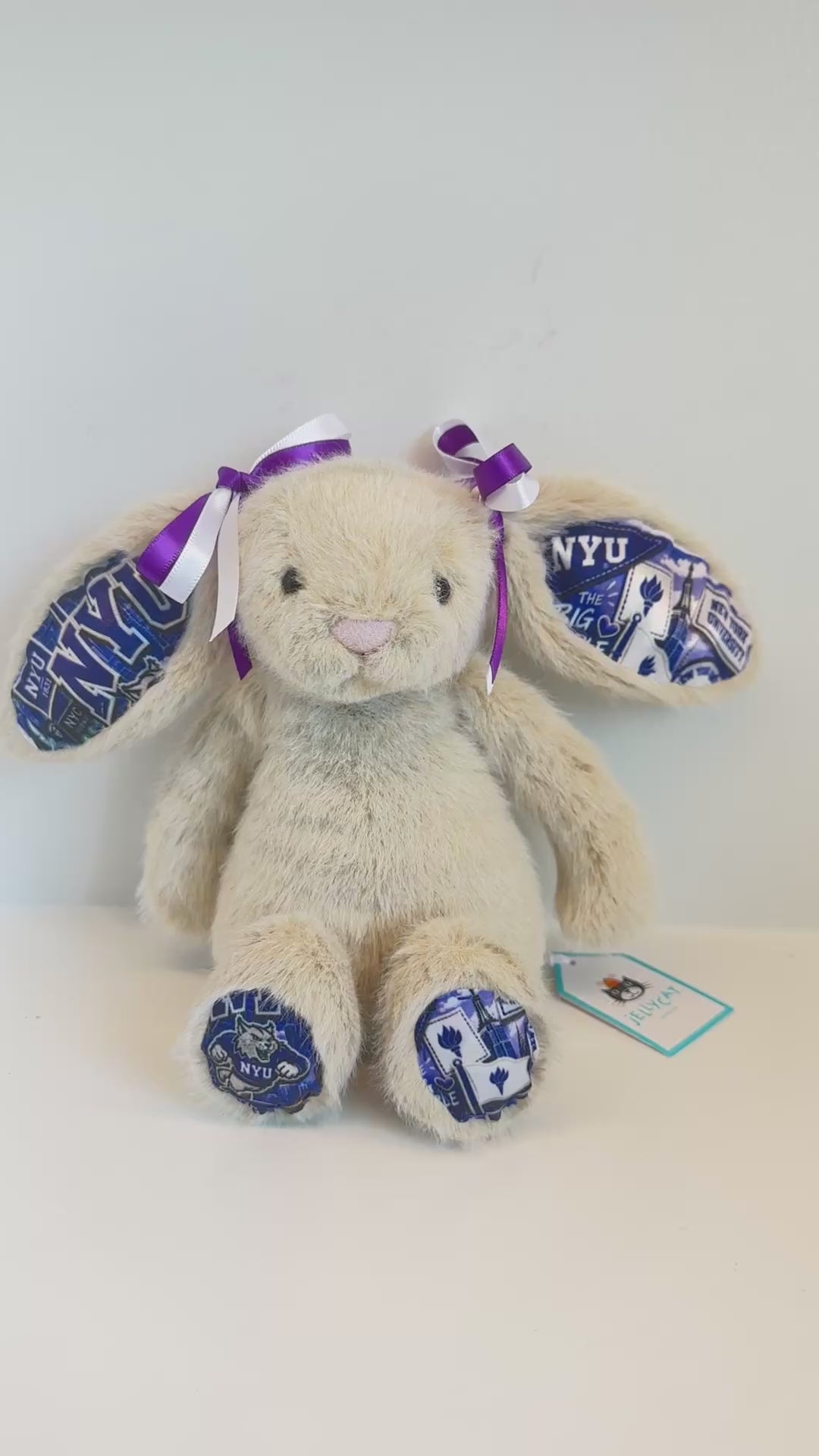 New York University (NYU) Fully Custom College Jellycat Bunny