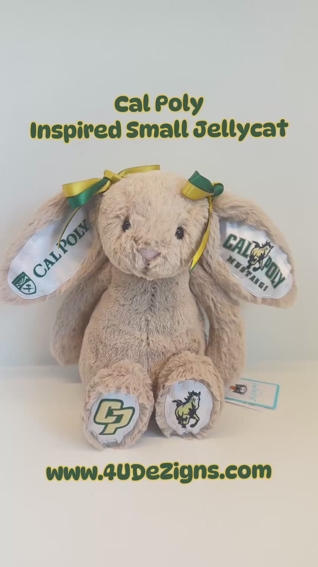 California Polytechnic State University (Cal Poly) Fully Custom College Jellycat Bunny