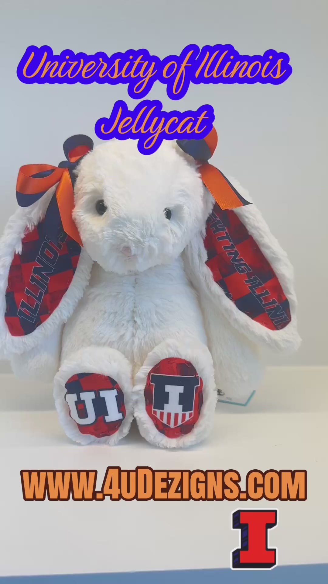 University of Illinois Custom College Jellycat Bashful Bunny