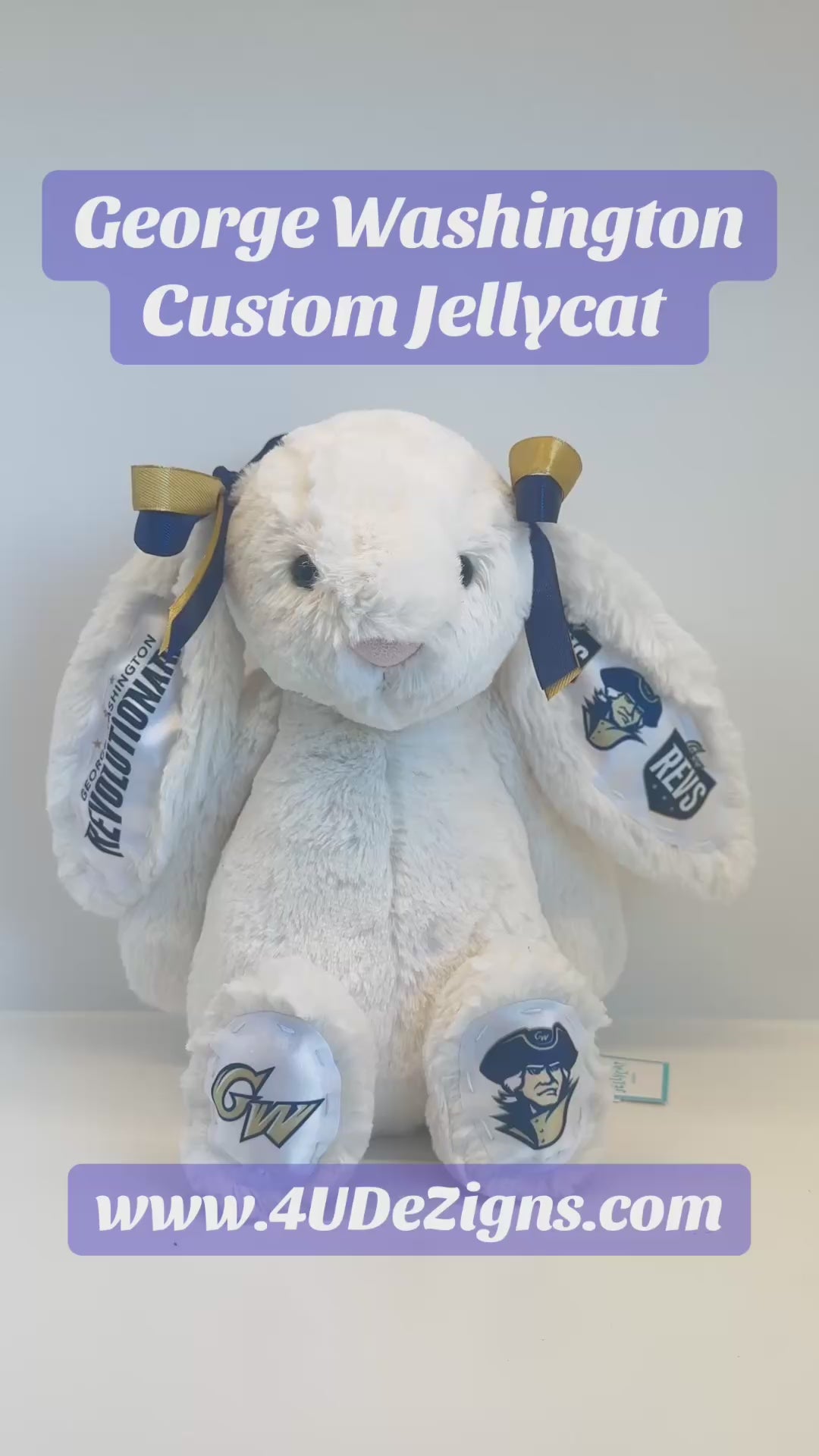 George Washington University Custom College Jellycat Bashful Bunny