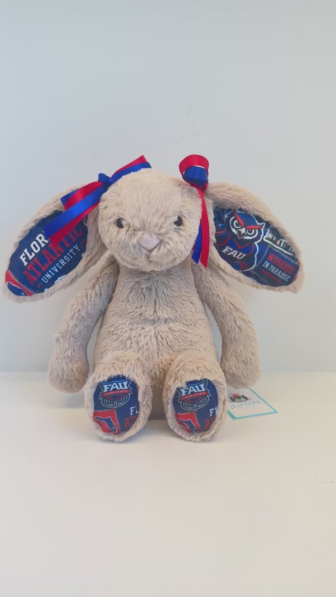 Florida Atlantic University (FAU) Custom College Jellycat Bashful Bunny