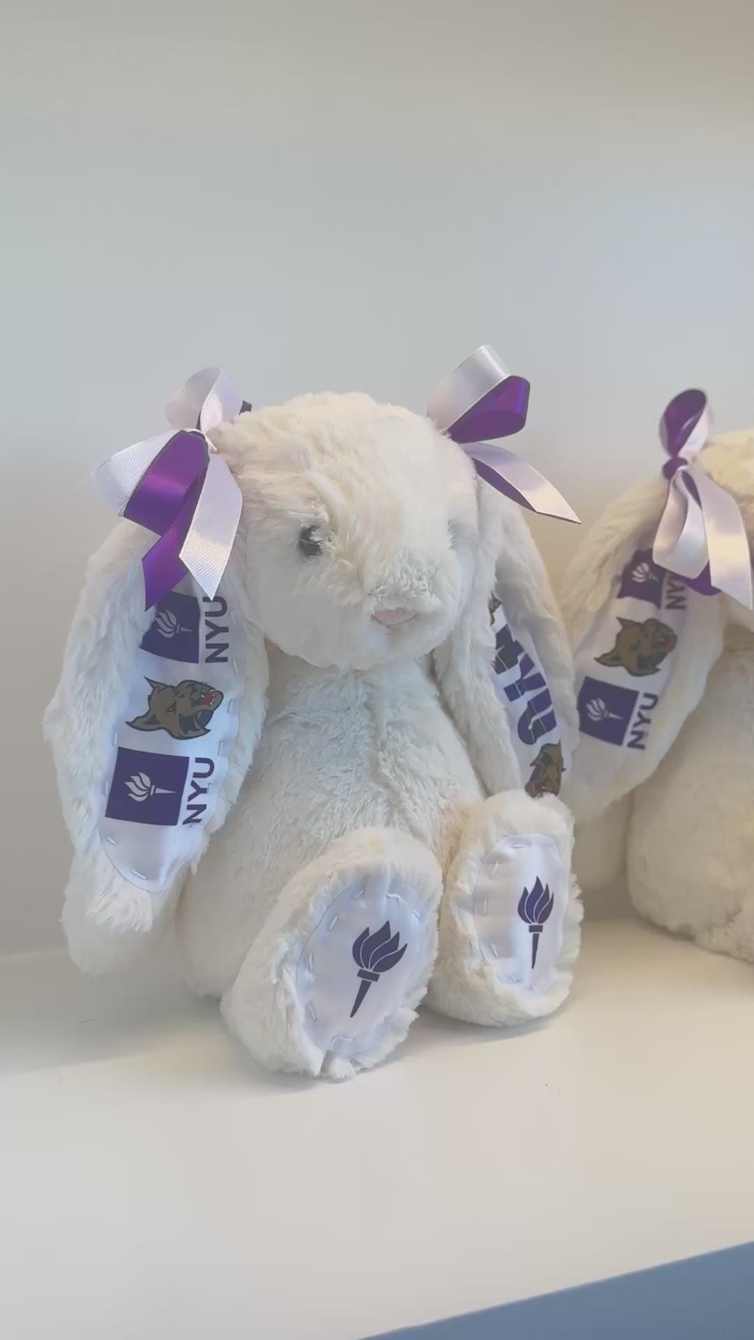 New York University (NYU) Custom College Jellycat Bashful Bunny