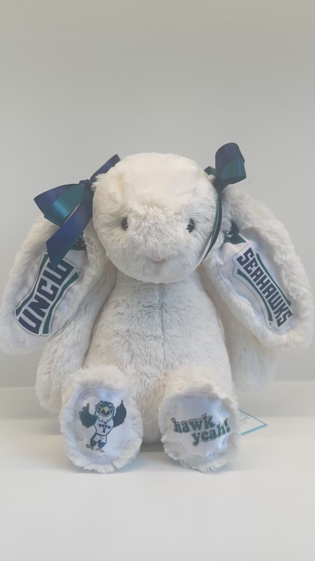 University of North Carolina Wilmington (UNCW) Custom College Jellycat Bashful Bunny