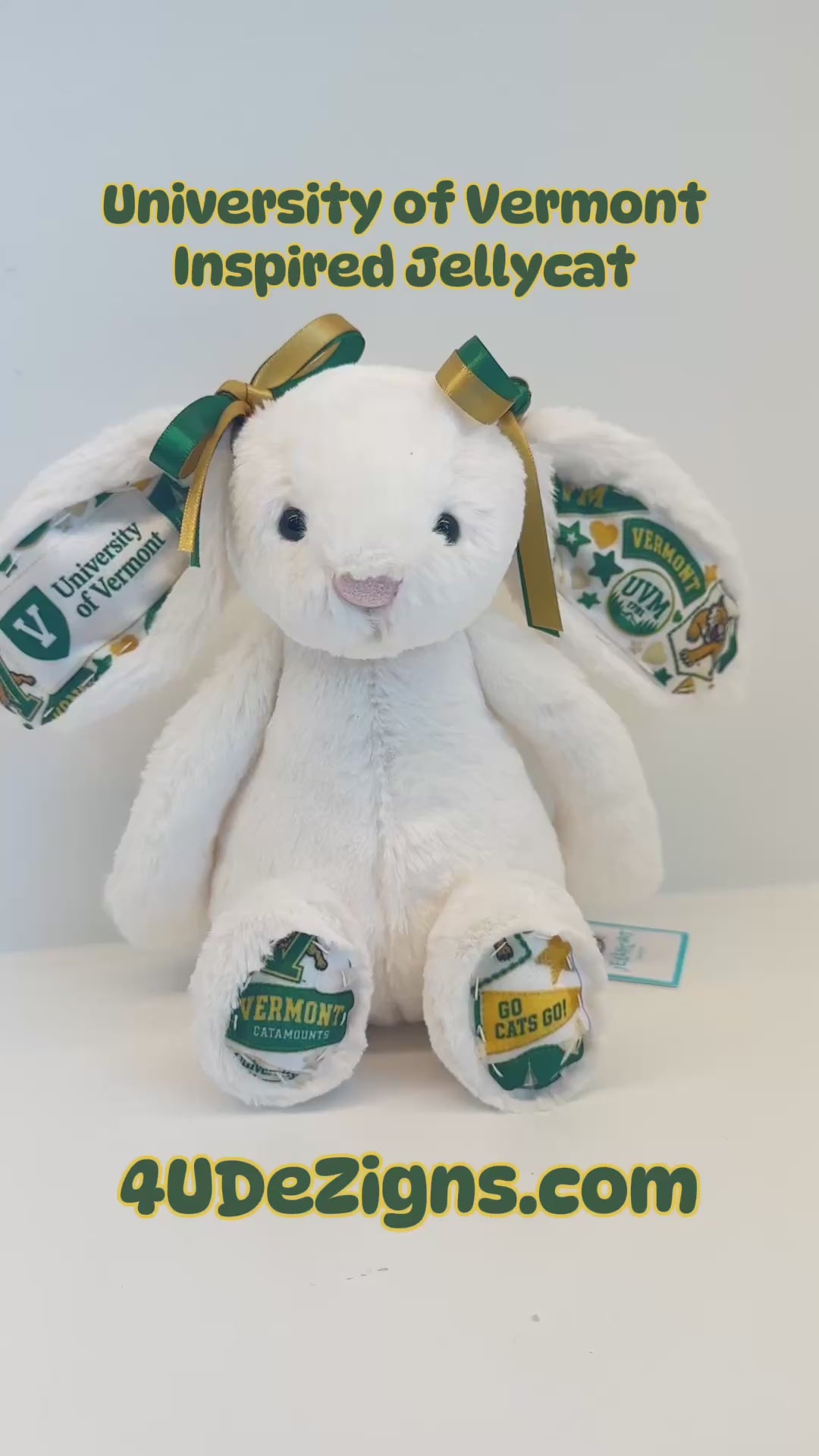 University of Vermont Fully Custom College Jellycat Bunny