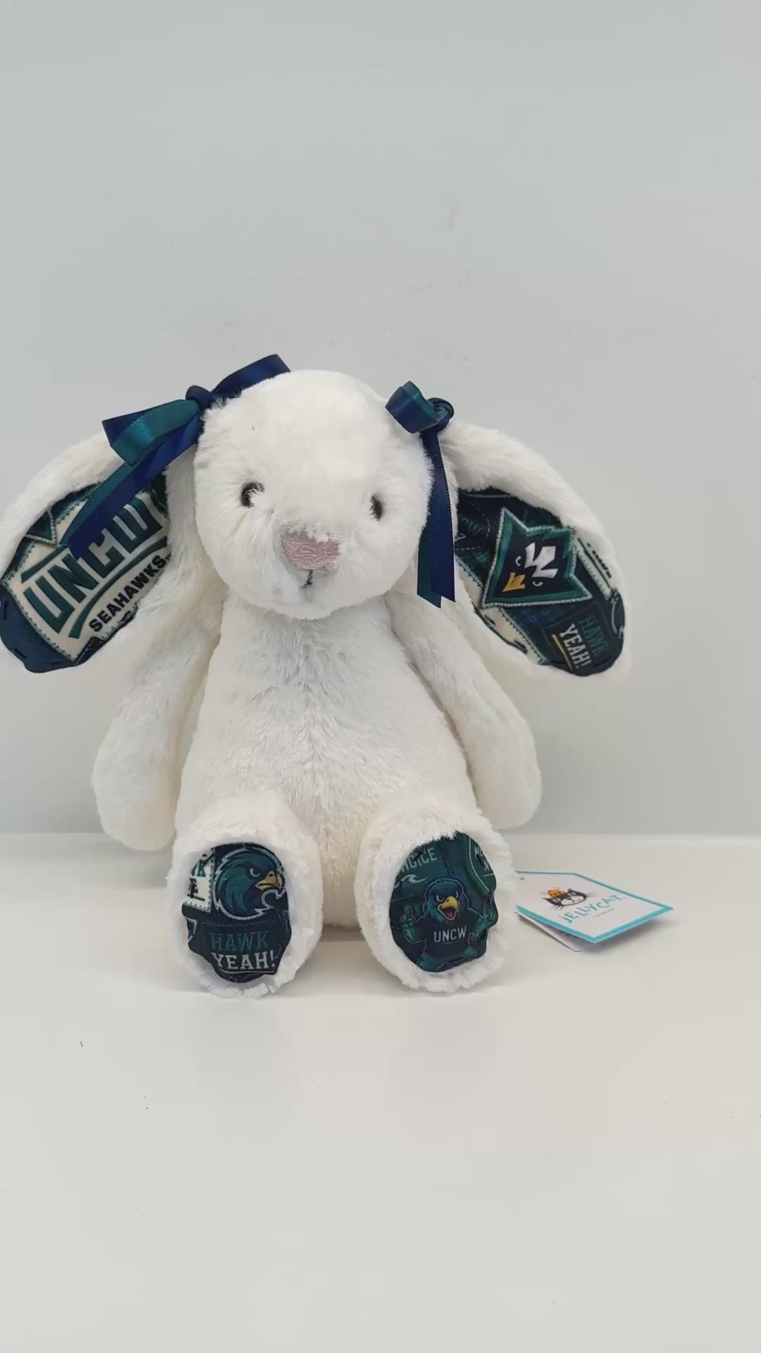 University of North Carolina Wilmington (UNCW) Custom College Jellycat Bashful Bunny