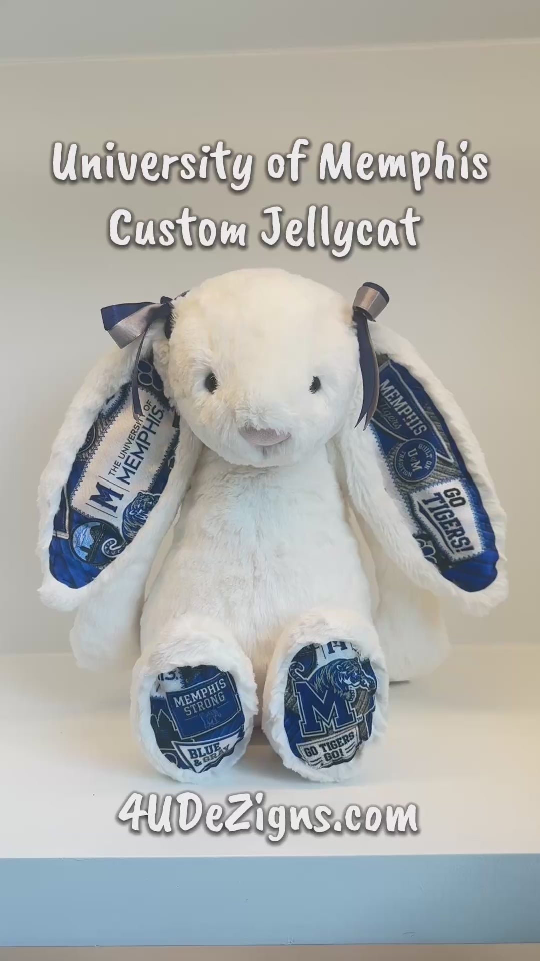 University of Memphis Fully Custom College Jellycat Bunny