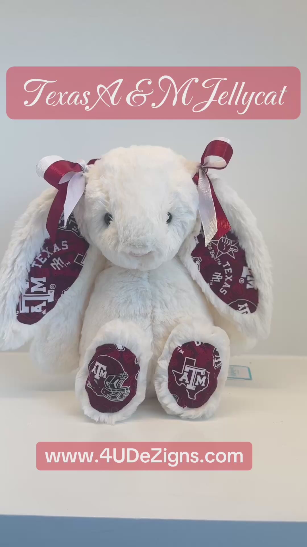 Texas A&M Custom College Jellycat Bashful Bunny