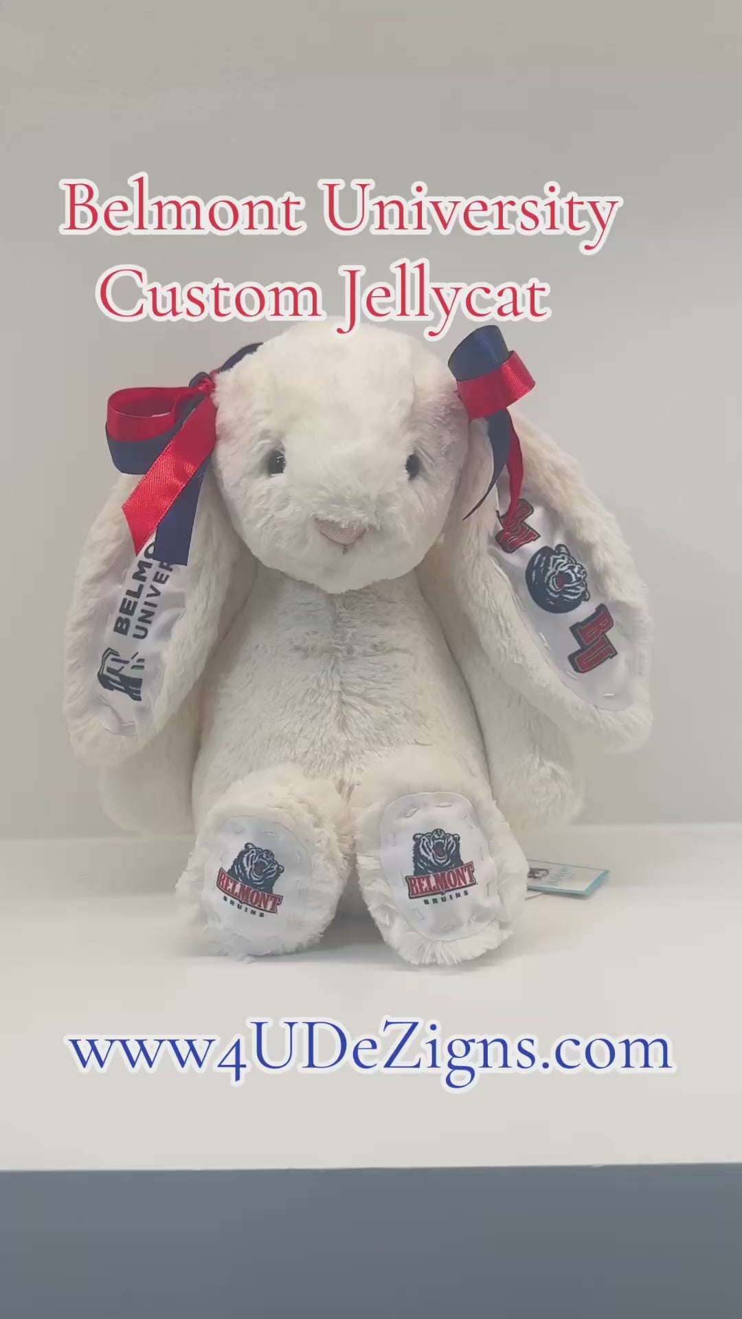 Belmont University Custom College Jellycat Bashful Bunny