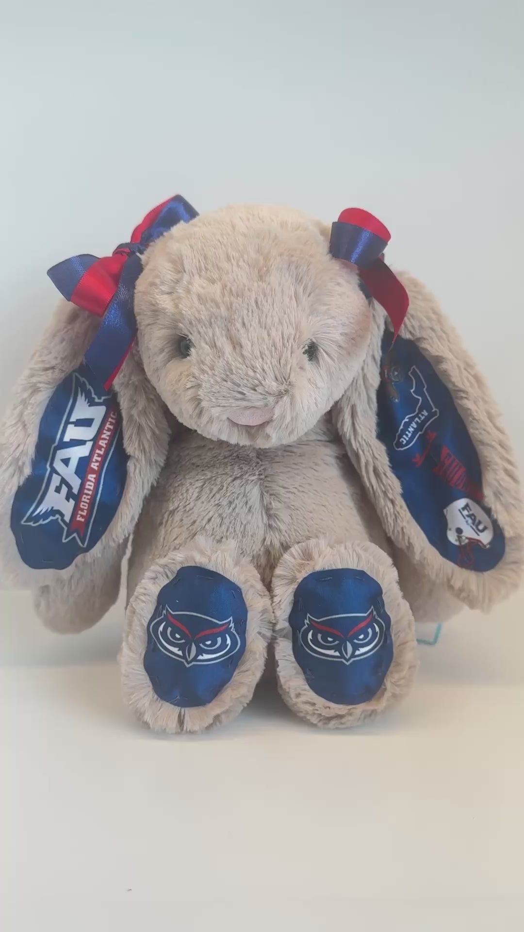 Florida Atlantic University (FAU) Custom College Jellycat Bashful Bunny