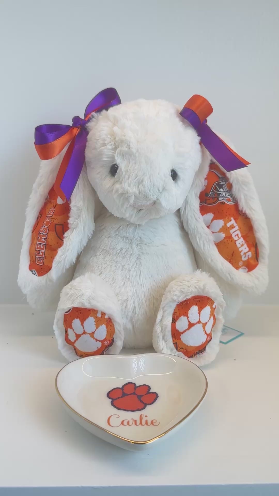 Clemson University Custom College Jellycat Bashful Bunny
