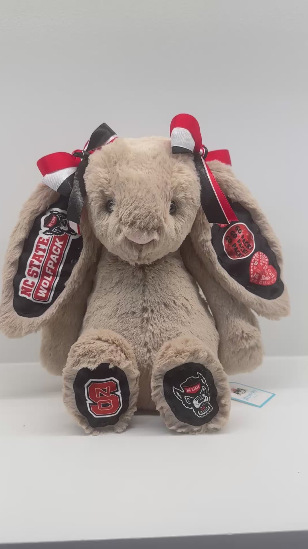 North Carolina State (NC State) Custom College Jellycat Bashful Bunny