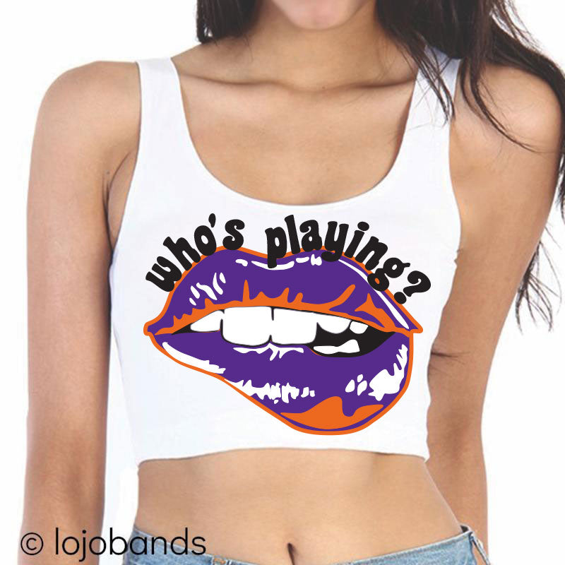 Who's Playing? Lips Crop Tank Top