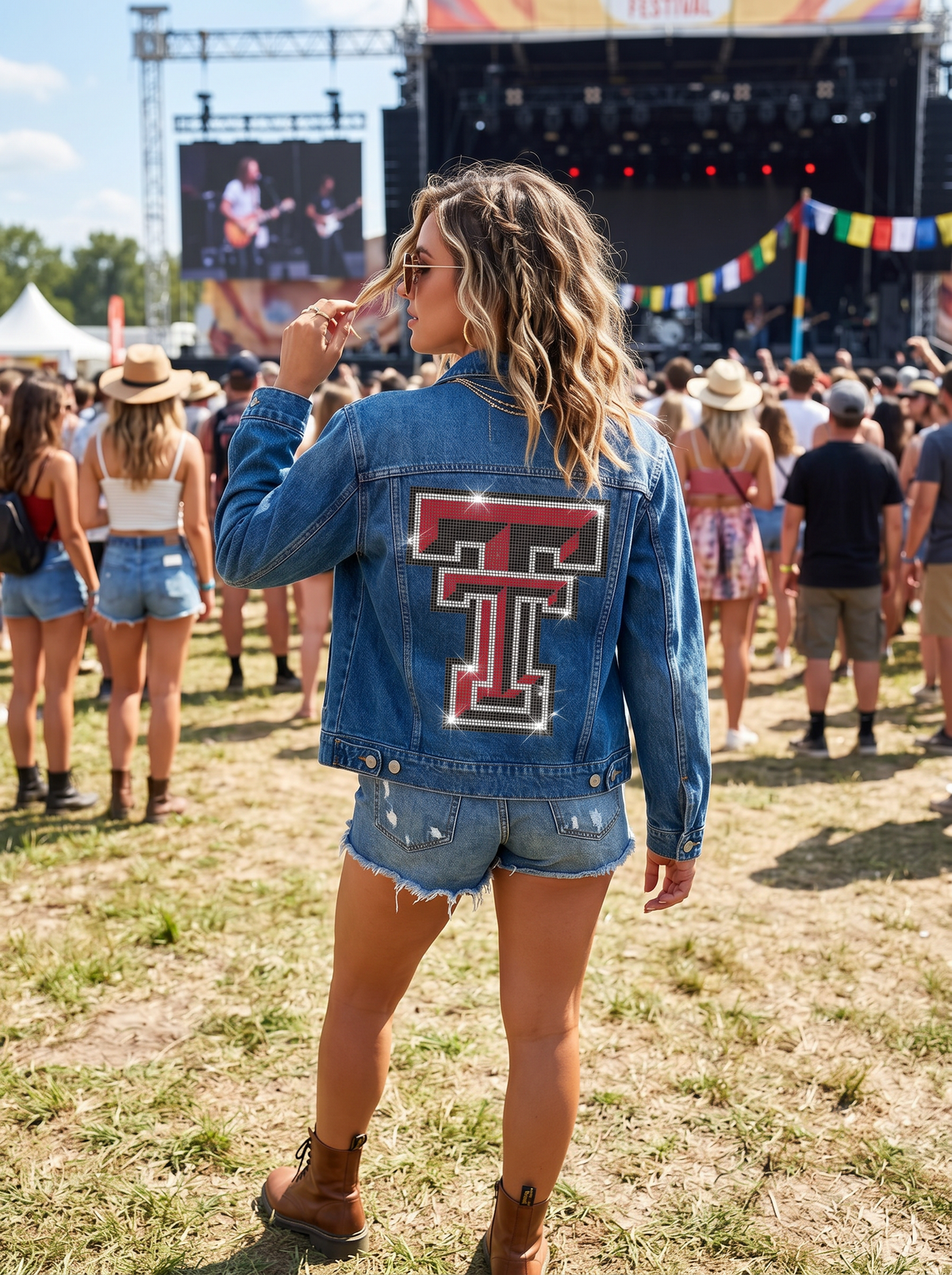 Texas Tech Double T Blue Denim Jacket
