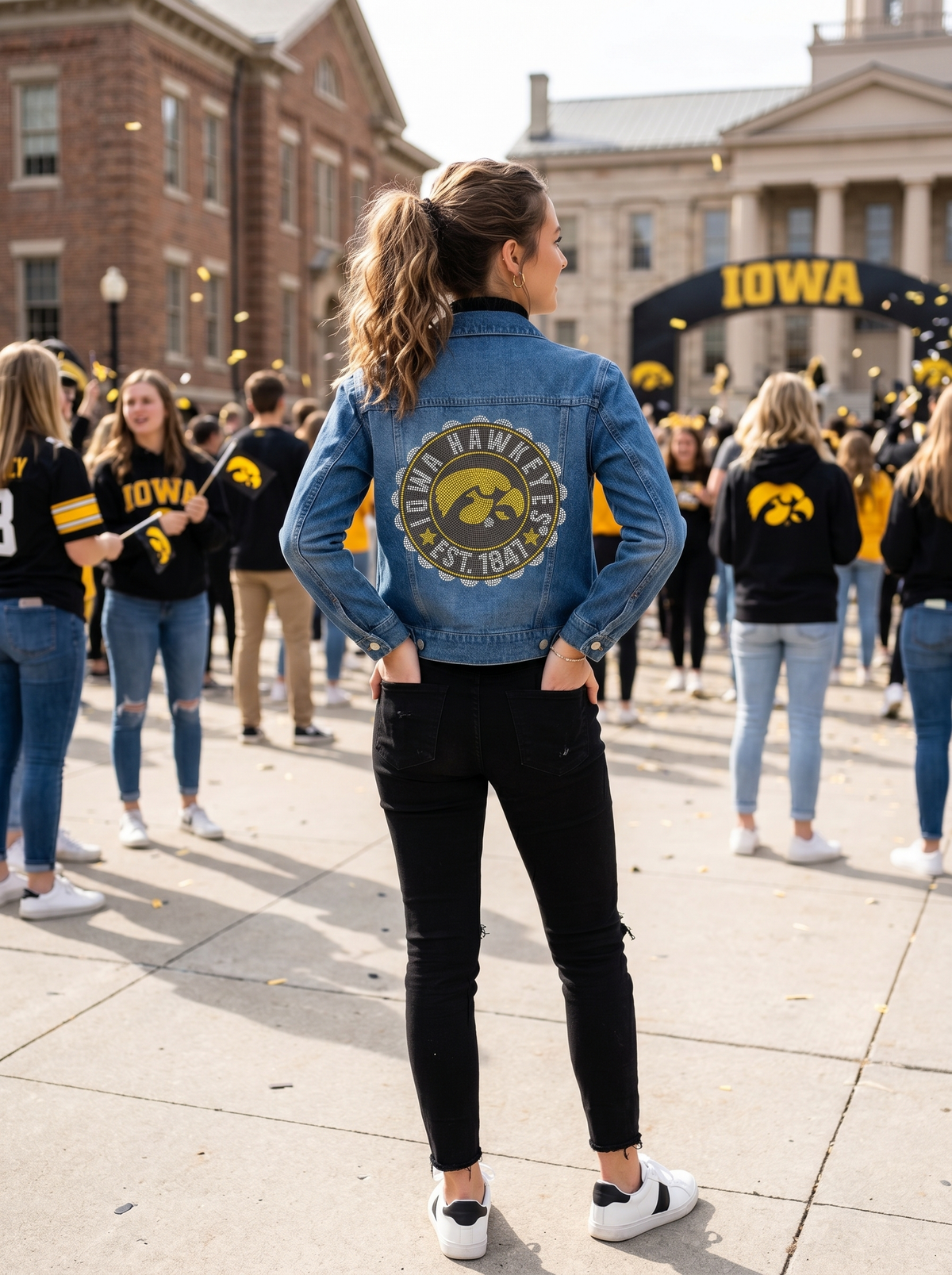 Univ of Iowa EST. 1841 Blue Denim Jacket