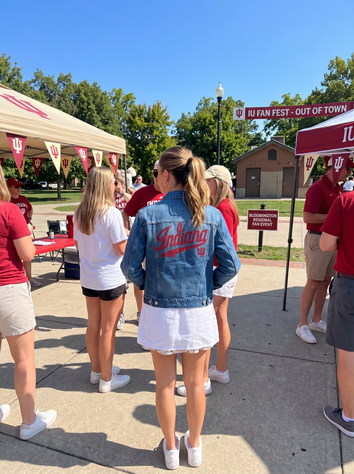 Indiana University Script Trident Blue Denim Jacket