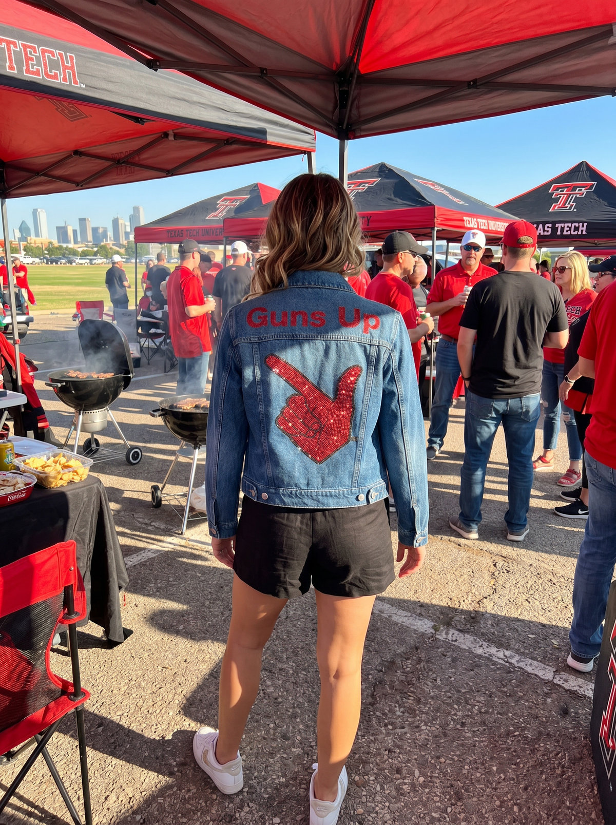 Texas Tech Guns Up Blue Denim Jacket