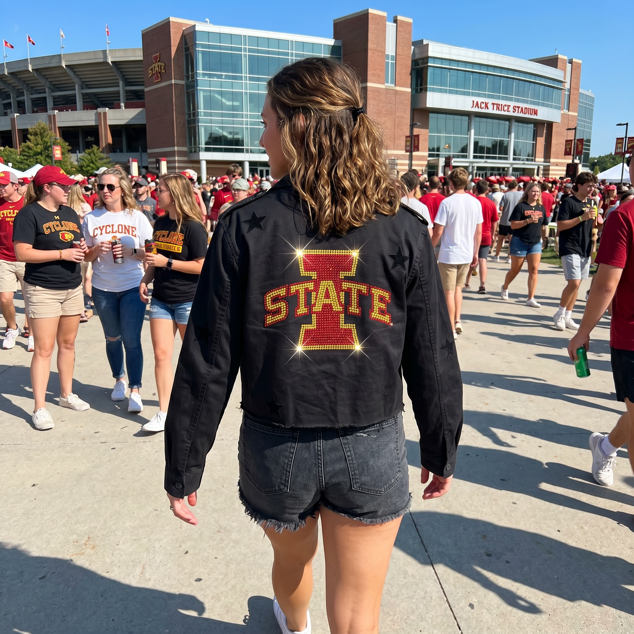 Iowa State Large I State Black Shacket