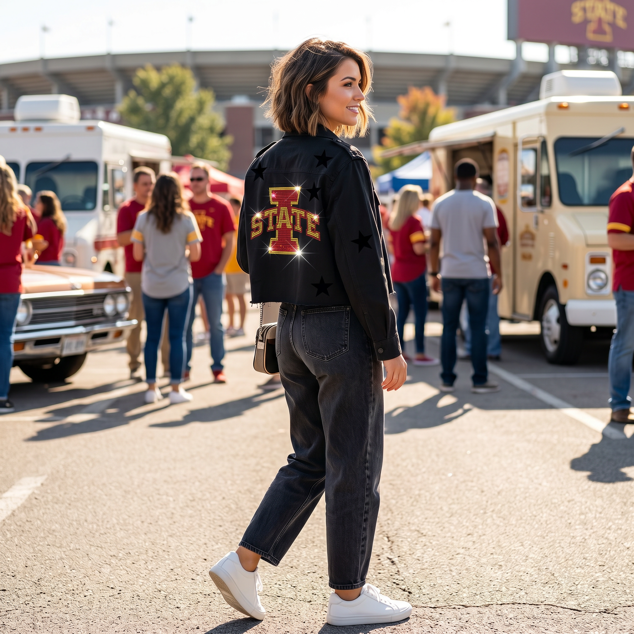 Iowa State Large I State Black Shacket