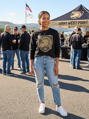 Army West Point Black Knights Shield Crewneck Black Sweatshirt