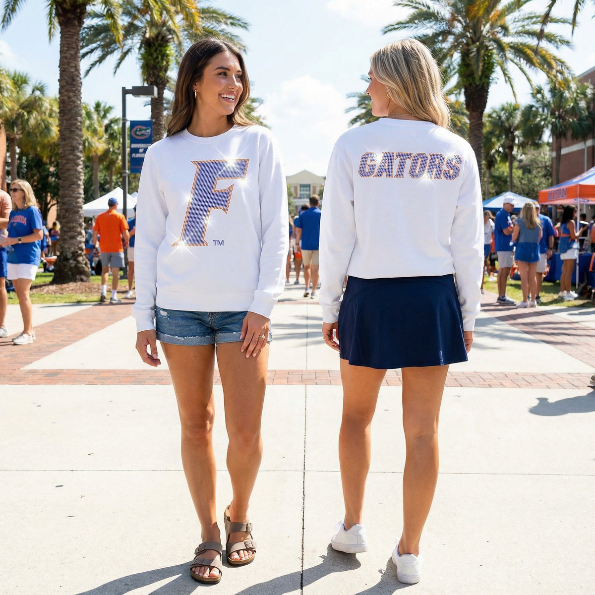 University of Florida F Gators White Crewneck Sweatshirt
