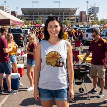 Arizona State Helmet Gray Tank Top