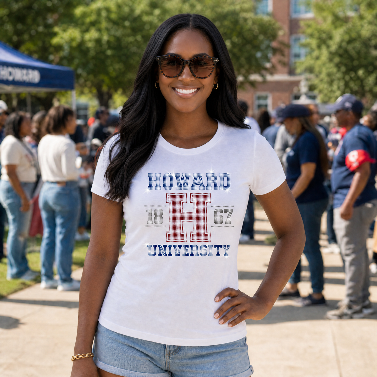Howard University H 1867 White Crewneck T-Shirt