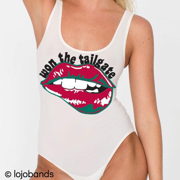 Won the Tailgate Lips Bodysuit