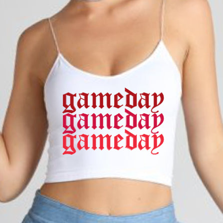 Red Old English Game Day Spaghetti Tank
