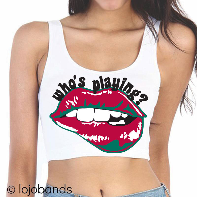 Who's Playing? Lips Crop Tank Top