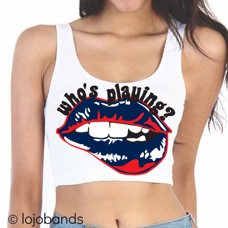 Who's Playing? Lips Crop Tank Top