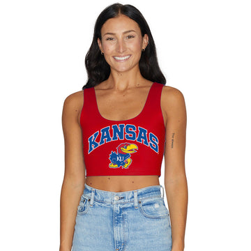Kansas Jayhawks Red Crop Tank Top