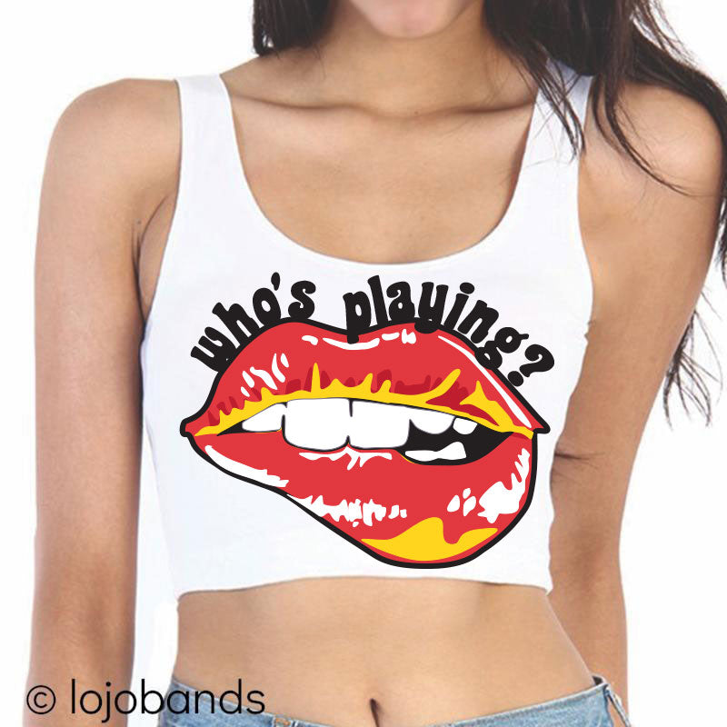 Who's Playing? Lips Crop Tank Top