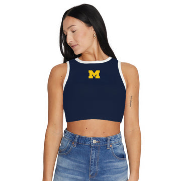 University of Michigan Contrast Touchdown Ribbed Tank