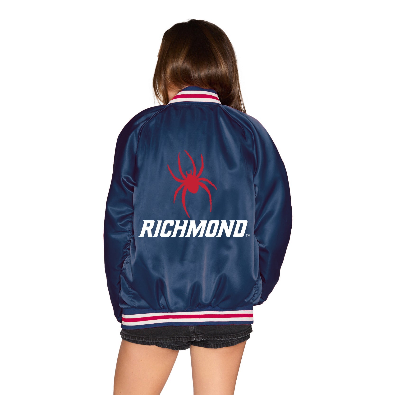 Richmond Satin Letterman Bomber Jacket