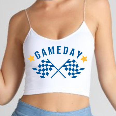 Royal Blue & Yellow Game Day Spaghetti Tank